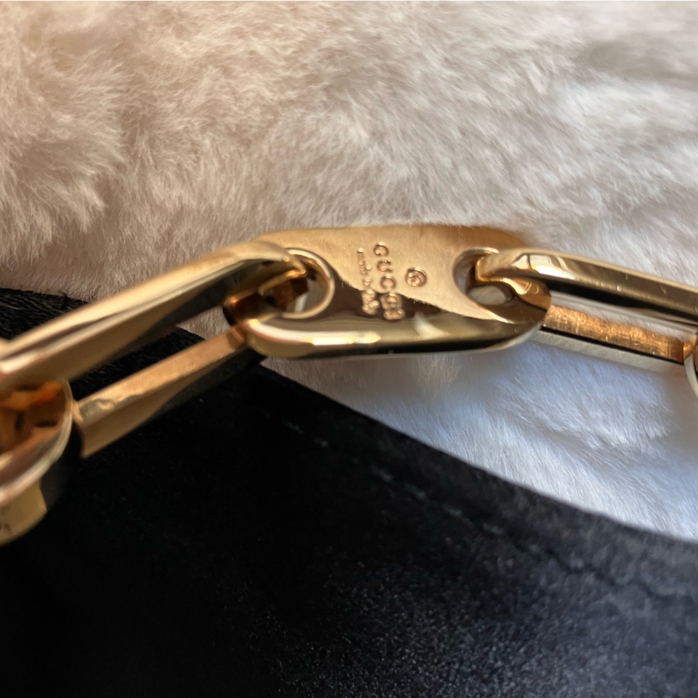 Vintage Gucci Black Satin Bag with Gold Accent - Picture 12 of 14